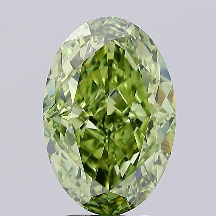 6.51ct Oval Lab Grown Diamond (Colour Fancy Vivid Green, Clarity VS2, IGI Certified)