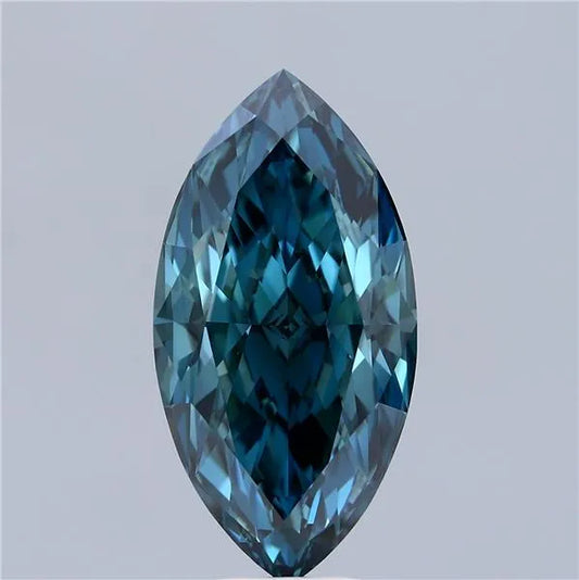 6.52ct Marquise Lab Grown Diamond (Colour Fancy Vivid Greenish Blue, Clarity VS1, IGI Certified)