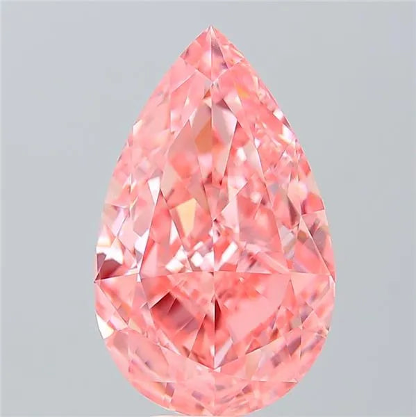 6.52ct Pear Lab Grown Diamond (Colour Fancy Vivid Pink, Clarity VVS2, IGI Certified)
