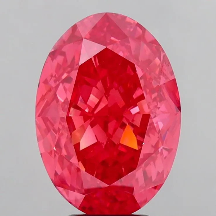 6.54ct Oval Lab Grown Diamond (Colour Fancy Vivid Pink, Clarity VVS2, IGI Certified)
