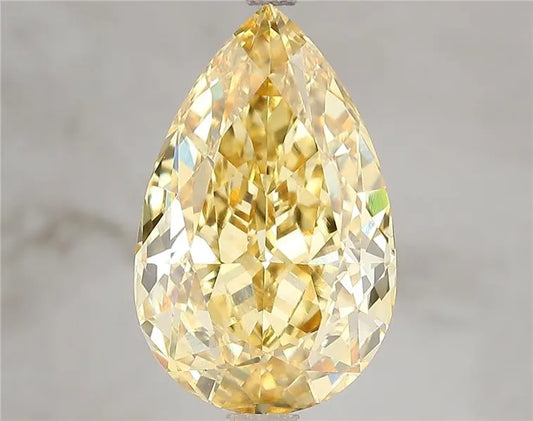 6.55ct Pear Lab Grown Diamond (Colour Fancy Vivid Yellow, Clarity VS2, IGI Certified)