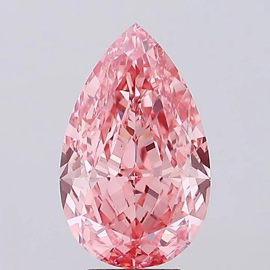6.56ct Pear Lab Grown Diamond (Colour Fancy Vivid Pink, Clarity VS1, IGI Certified)