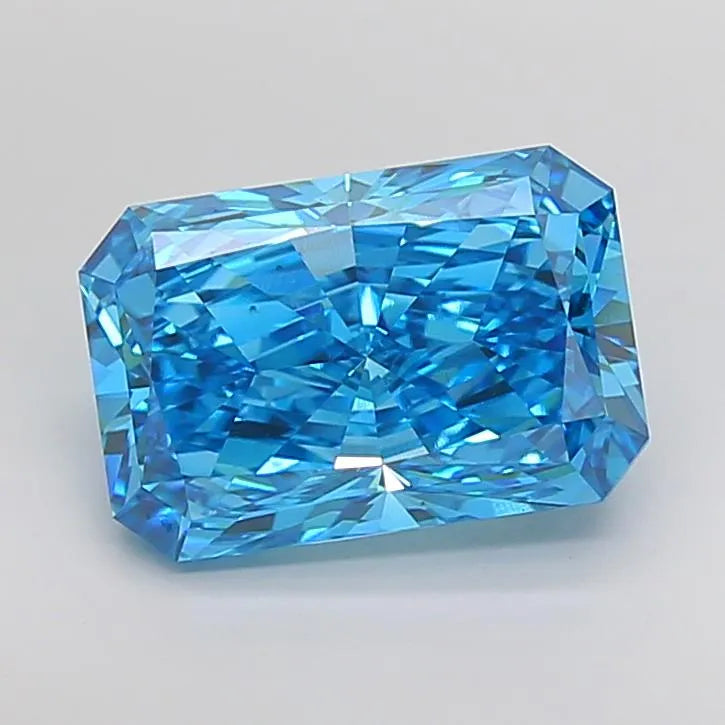 6.56ct Radiant Lab Grown Diamond (Colour Fancy Vivid Blue, Clarity VS1, IGI Certified)