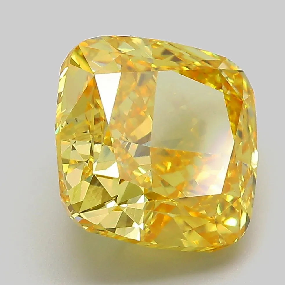 6.60ct Cushion modified Lab Grown Diamond (Colour Fancy Vivid Yellow, Clarity VVS2, IGI Certified)