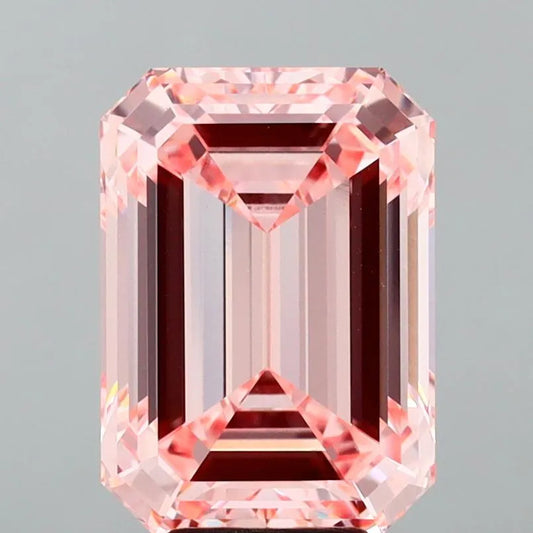 6.74ct Emerald Lab Grown Diamond (Colour Fancy Intense Pink, Clarity VS1, IGI Certified)