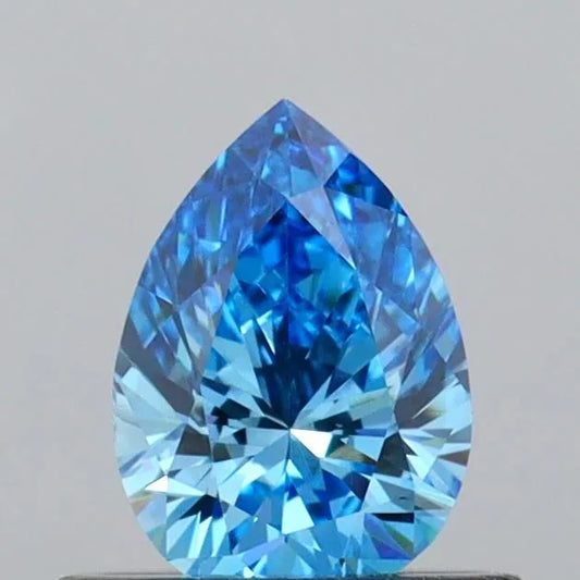 0.53ct Pear Lab Grown Diamond (Colour Fancy Vivid Blue, Clarity VVS2, IGI Certified)