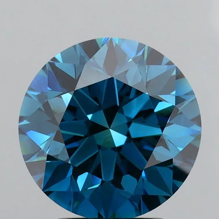 3.02ct Round Lab Grown Diamond (Colour Fancy Deep Blue, Clarity VS1, Cut EX, IGI Certified)