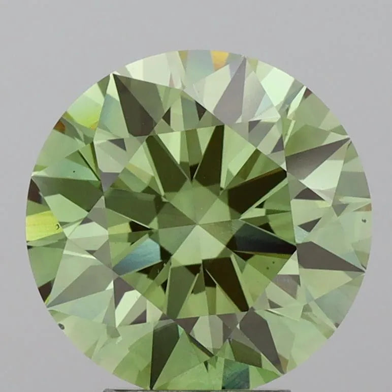 5.02ct Round Lab Grown Diamond (Colour Fancy Vivid Green, Clarity VS2, Cut ID, IGI Certified)