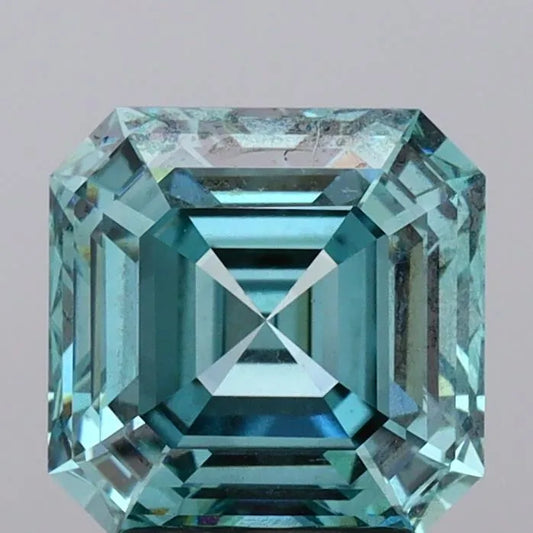 2.56ct Asscher Lab Grown Diamond (Colour Fancy Vivid Green, Clarity VVS2, IGI Certified)