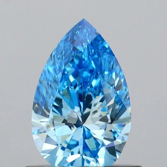 0.71ct Pear Lab Grown Diamond (Colour Fancy Vivid Blue, Clarity VVS2, IGI Certified)