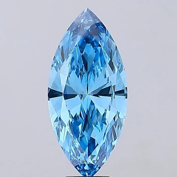 7.01ct Marquise Lab Grown Diamond (Colour Fancy Vivid Blue, Clarity VS1, IGI Certified)