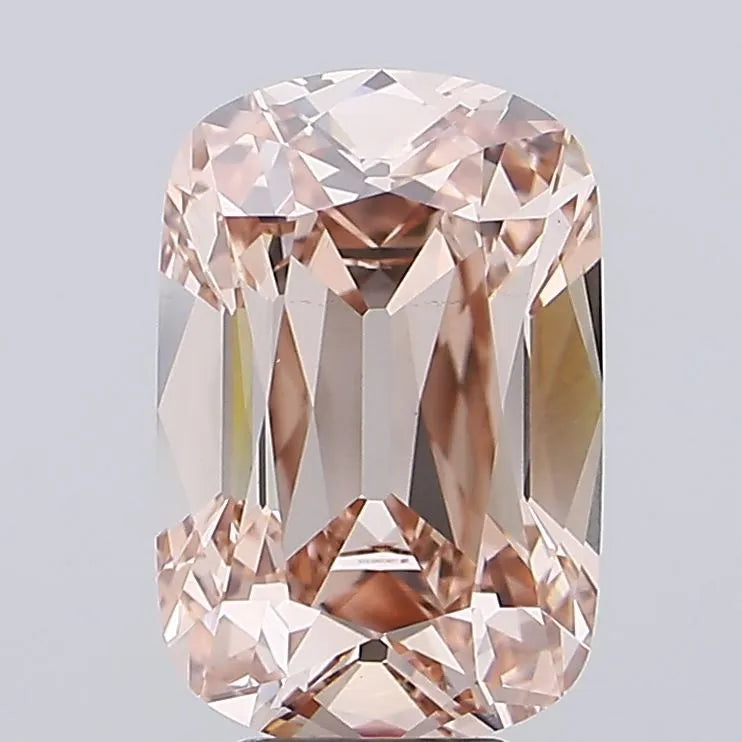7.02ct Cushion Lab Grown Diamond (Colour Fancy Light Pink Brown, Clarity VS1, IGI Certified)