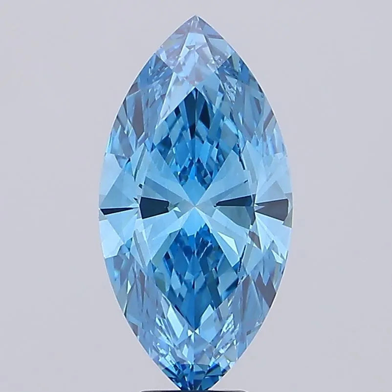 7.02ct Marquise Lab Grown Diamond (Colour Fancy Vivid Blue, Clarity VS2, IGI Certified)