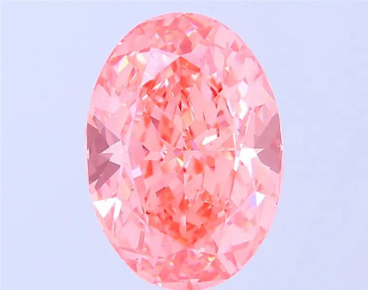 7.02ct Oval Lab Grown Diamond (Colour Fancy Vivid Pink, Clarity VS2, IGI Certified)
