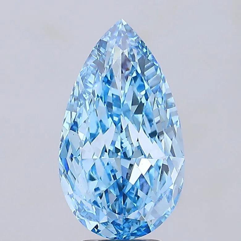 7.02ct Pear Lab Grown Diamond (Colour Fancy Vivid Blue, Clarity VS1, IGI Certified)