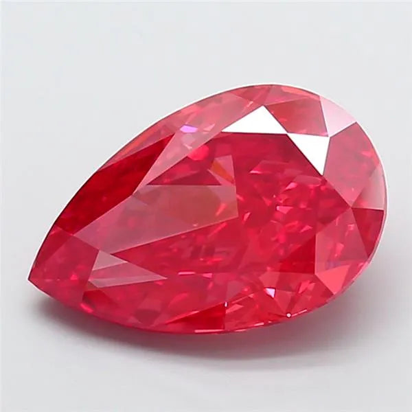 7.02ct Pear Lab Grown Diamond (Colour Fancy Vivid Red, Clarity VS2, IGI Certified)