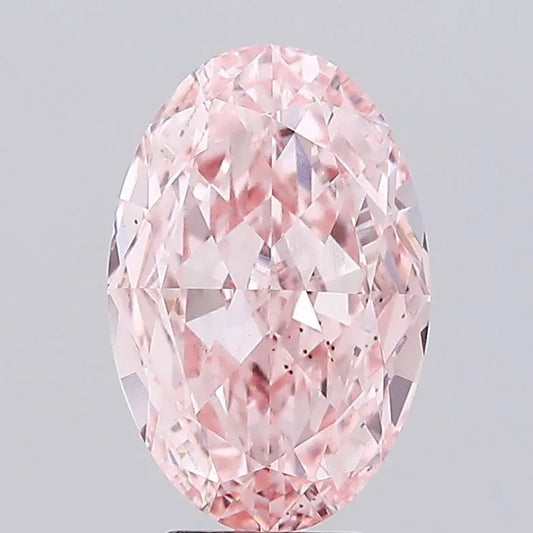 7.03ct Oval Lab Grown Diamond (Colour Fancy Vivid Pink, Clarity VS2, IGI Certified)
