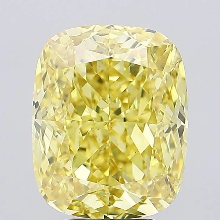 7.04ct Cushion modified Lab Grown Diamond (Colour Fancy Vivid Yellow, Clarity SI1, IGI Certified)