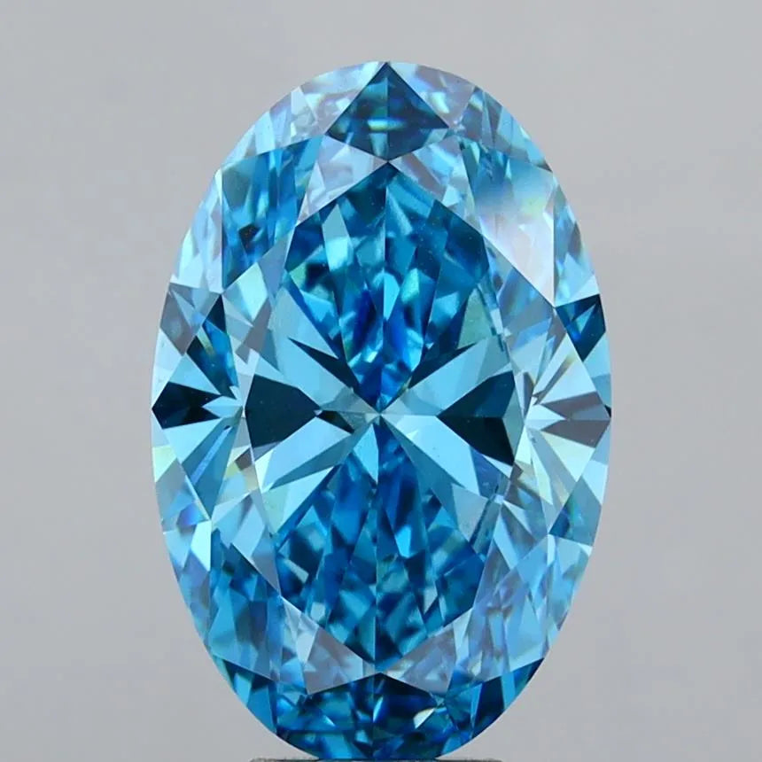 7.04ct Oval Lab Grown Diamond (Colour Fancy Vivid Blue, Clarity VVS2, IGI Certified)