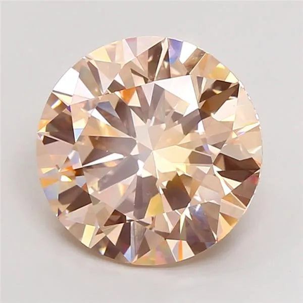 7.04ct Round Lab Grown Diamond (Colour Fancy Brownish Orange, Clarity VVS2, Cut EX, IGI Certified)
