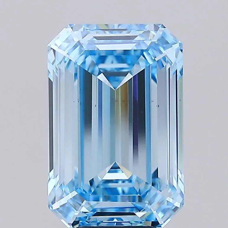 7.05ct Emerald Lab Grown Diamond (Colour Fancy Intense Blue, Clarity VS1, IGI Certified)