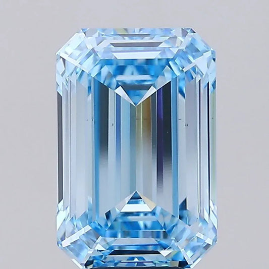 7.05ct Emerald Lab Grown Diamond (Colour Fancy Intense Blue, Clarity VS1, IGI Certified)