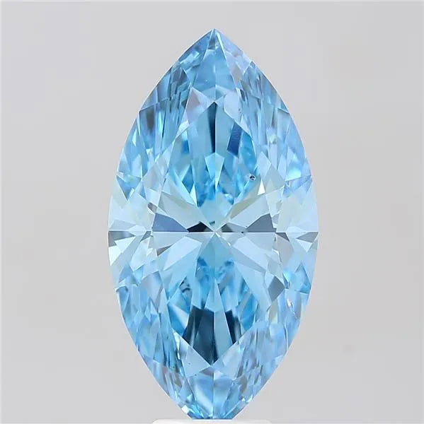 7.05ct Marquise Lab Grown Diamond (Colour Fancy Vivid Blue, Clarity VS2, IGI Certified)