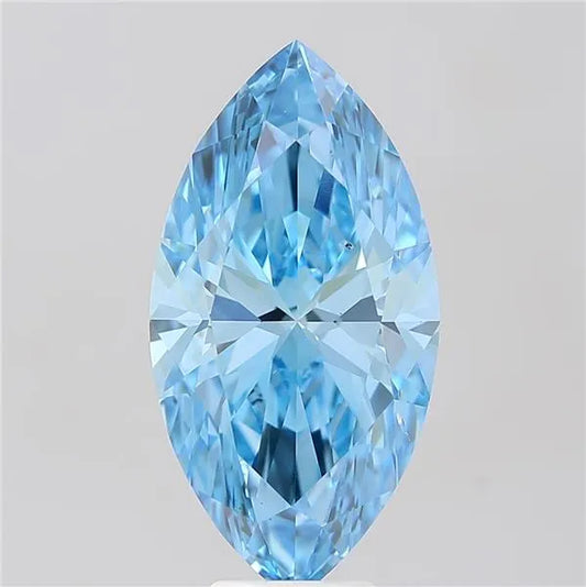7.05ct Marquise Lab Grown Diamond (Colour Fancy Vivid Blue, Clarity VS2, IGI Certified)