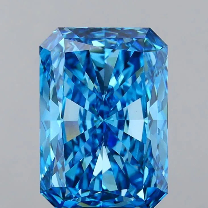 7.05ct Radiant Lab Grown Diamond (Colour Fancy Vivid Blue, Clarity VS1, IGI Certified)