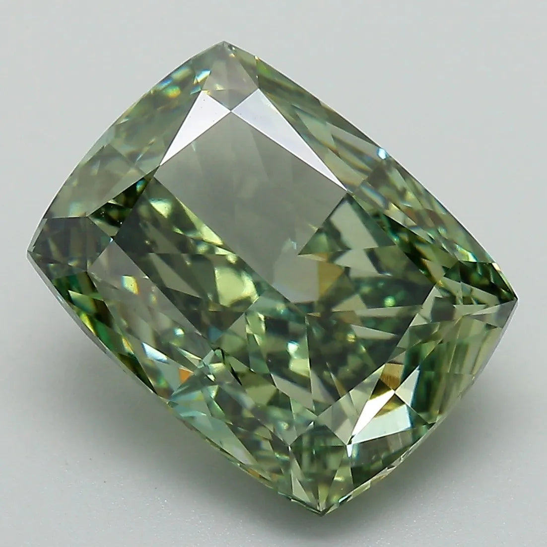 7.06ct Cushion modified Lab Grown Diamond (Colour Fancy Vivid Green, Clarity VS1, IGI Certified)