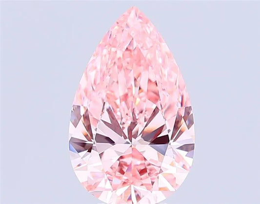 7.06ct Pear Lab Grown Diamond (Colour Fancy Vivid Pink, Clarity VVS2, IGI Certified)