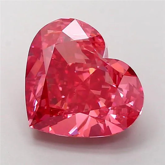 7.07ct Heart Lab Grown Diamond (Colour Fancy Vivid Pink, Clarity VVS2, IGI Certified)