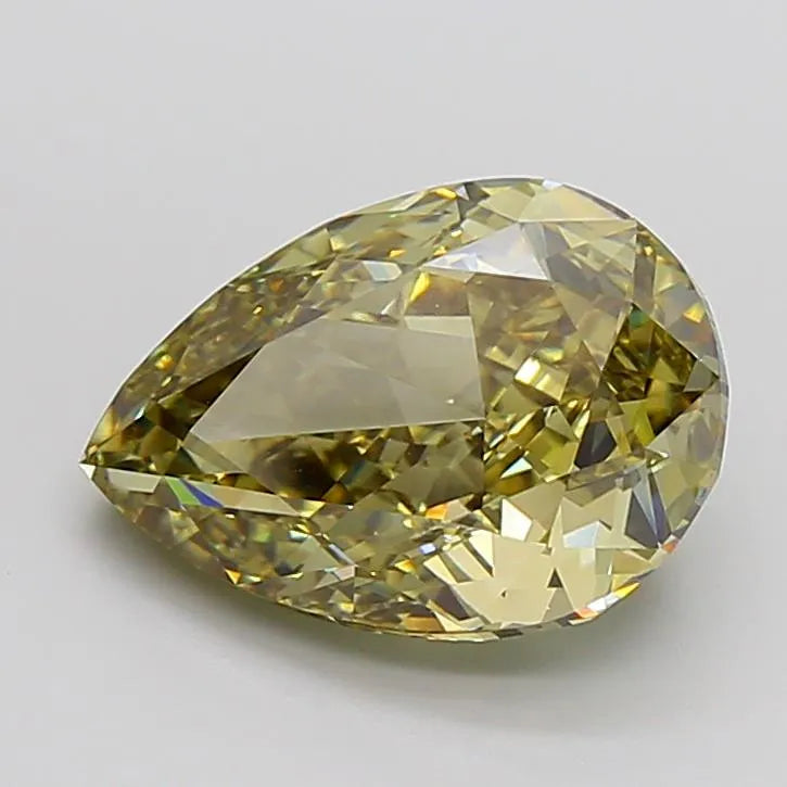 7.07ct Pear Lab Grown Diamond (Colour Fancy Intense Gray Yellow, Clarity VVS2, Cut GD, IGI Certified)