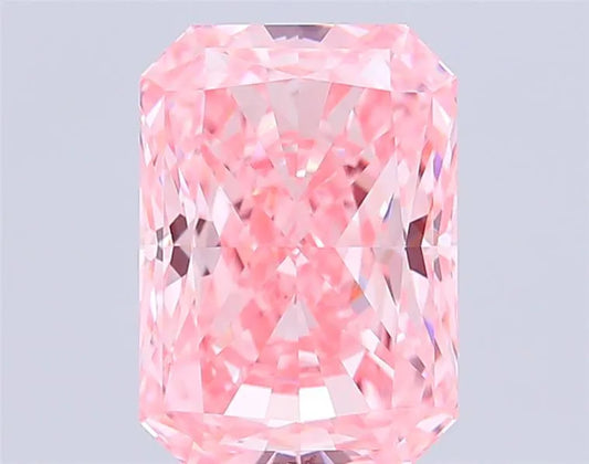 7.08ct Radiant Lab Grown Diamond (Colour Fancy Vivid Pink, Clarity VVS2, IGI Certified)