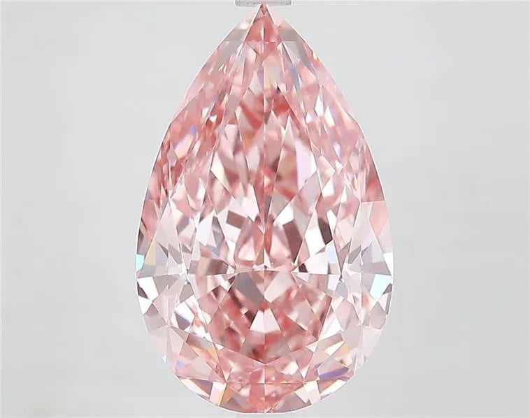 7.09ct Pear Lab Grown Diamond (Colour Fancy Vivid Pink, Clarity VVS2, IGI Certified)