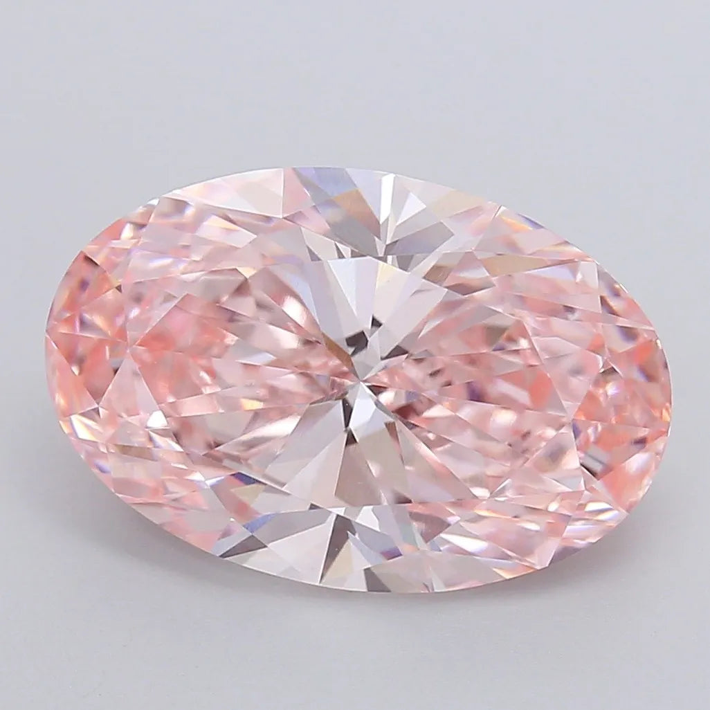 7.11ct Oval Lab Grown Diamond (Colour Fancy Vivid Pink, Clarity VVS2, IGI Certified)
