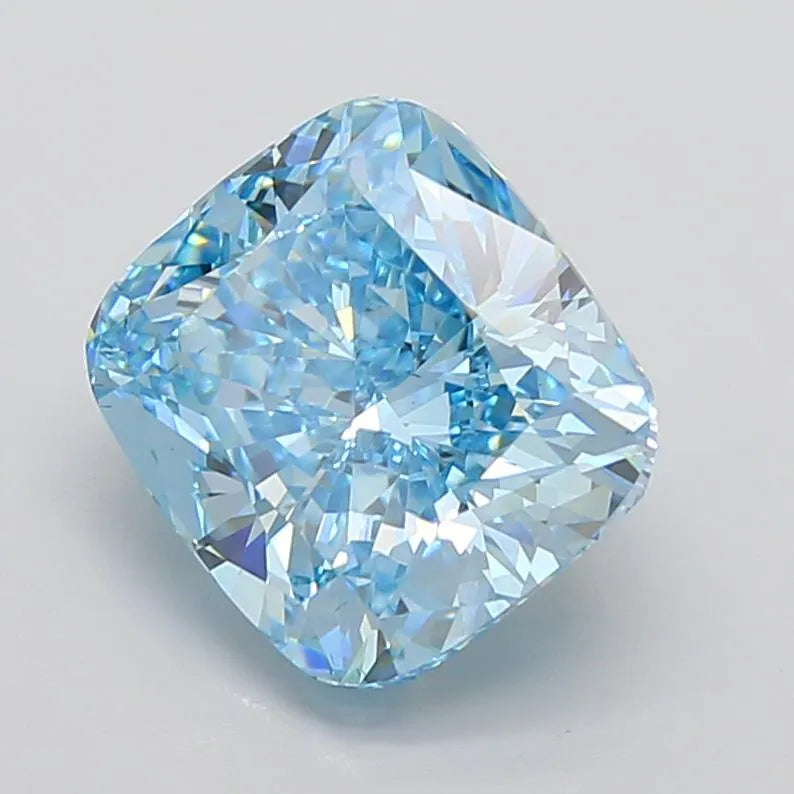 7.18ct Cushion modified Lab Grown Diamond (Colour Fancy Vivid Blue, Clarity VS2, IGI Certified)
