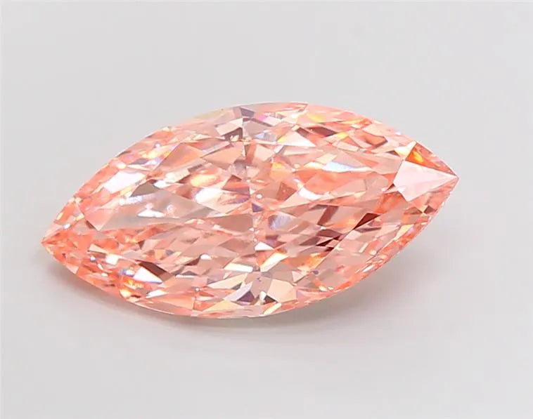 7.28ct Marquise Lab Grown Diamond (Colour Fancy Intense Orangey Pink, Clarity VS2, IGI Certified)