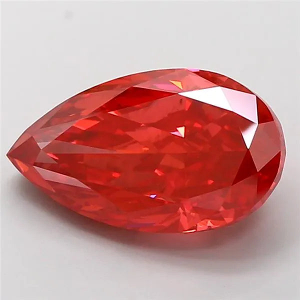 7.41ct Pear Lab Grown Diamond (Colour Fancy Vivid Red, Clarity VS2, IGI Certified)
