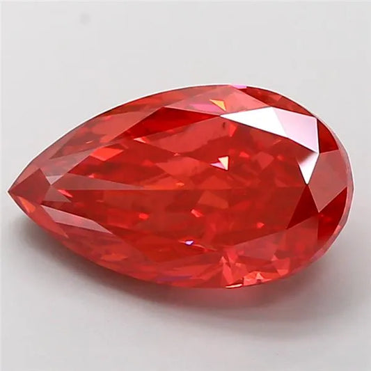 7.41ct Pear Lab Grown Diamond (Colour Fancy Vivid Red, Clarity VS2, IGI Certified)