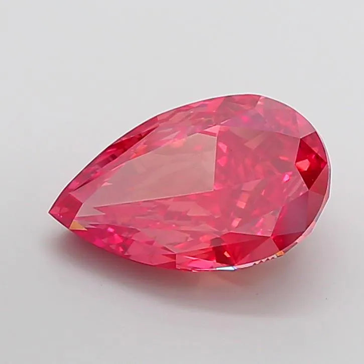 7.45ct Pear Lab Grown Diamond (Colour Fancy Vivid Red, Clarity VS2, IGI Certified)