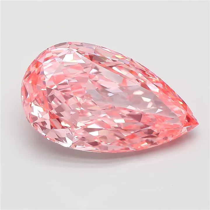 7.46ct Pear Lab Grown Diamond (Colour Fancy Vivid Pink, Clarity VVS2, IGI Certified)