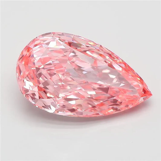 7.46ct Pear Lab Grown Diamond (Colour Fancy Vivid Pink, Clarity VVS2, IGI Certified)