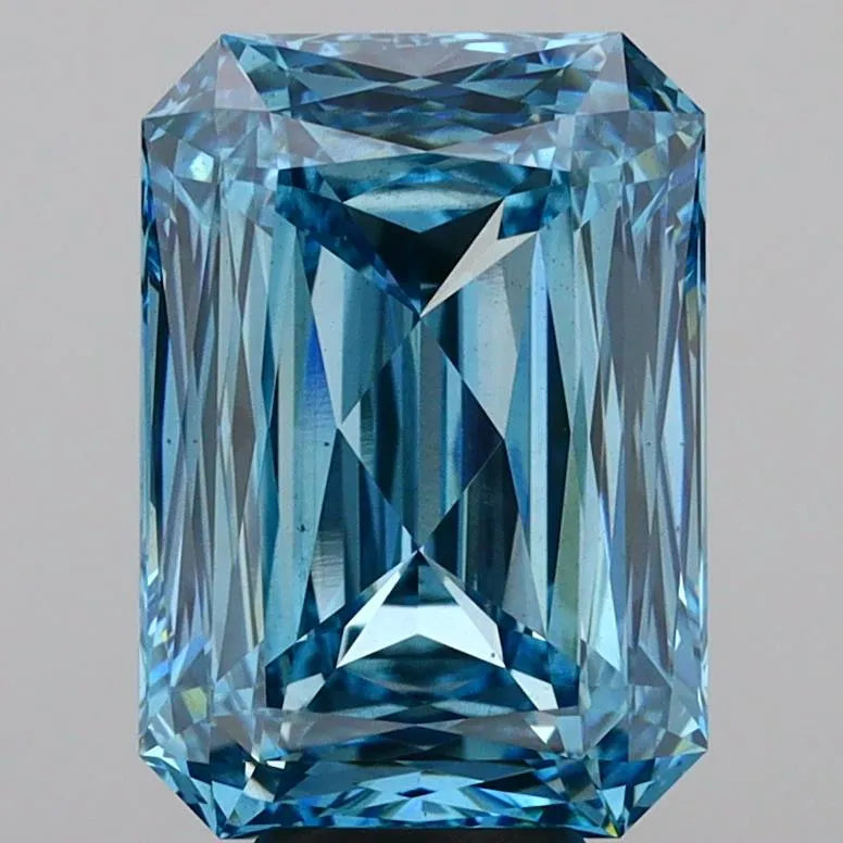 7.47ct Radiant Lab Grown Diamond (Colour Fancy Vivid Blue, Clarity VS2, IGI Certified)