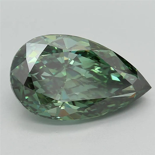 7.50ct Pear Lab Grown Diamond (Colour Fancy Vivid Green, Clarity VS1, IGI Certified)