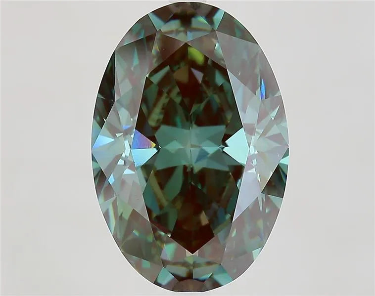 7.51ct Oval Lab Grown Diamond (Colour Fancy Vivid Green, Clarity VS1, IGI Certified)