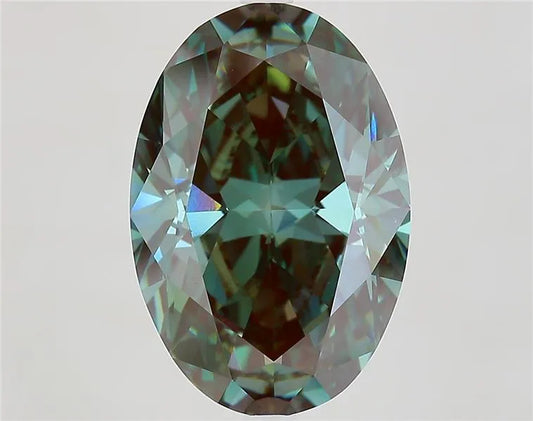 7.51ct Oval Lab Grown Diamond (Colour Fancy Vivid Green, Clarity VS1, IGI Certified)