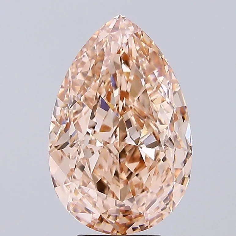 7.51ct Pear Lab Grown Diamond (Colour Fancy Light Pinkish Brown, Clarity VVS2, IGI Certified)
