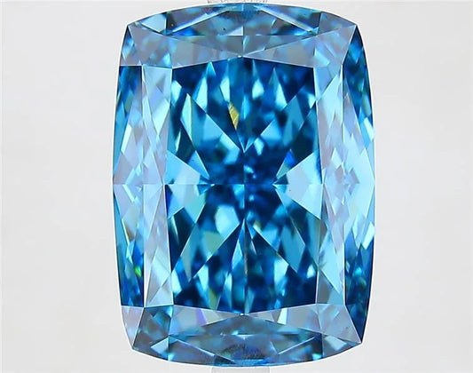 7.59ct Cushion modified Lab Grown Diamond (Colour Fancy Vivid Blue, Clarity VS1, IGI Certified)