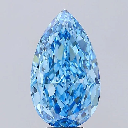 7.59ct Pear Lab Grown Diamond (Colour Fancy Vivid Blue, Clarity VS2, IGI Certified)